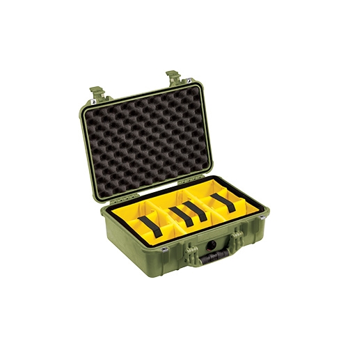 Pelican™ 1500 Case with Padded Dividers (OD Green)